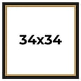 thumbnail image 1 of 34x34 Frame Gold Real Wood Picture Frame Width 2.25 Inches | Interior Frame Depth 0.5 Inches |, 1 of 8