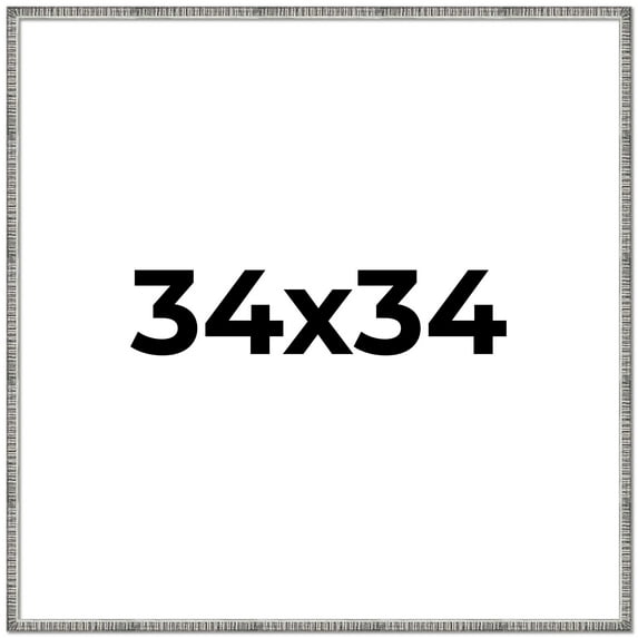 34x34 Frame Silver Picture Frame - Modern Photo Frame Includes UV Acrylic Shatter Guard Front, Acid