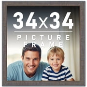 34x34 Frame Slate Blue Distressed Rustic Solid Wood Picture Frame | 0.75 Inch Moulding Width |