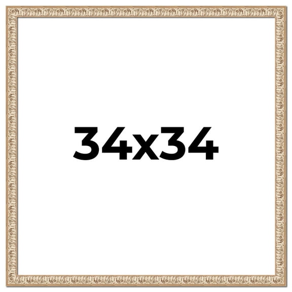 34x34 Frame White Real Wood Picture Frame Width 1.5 inches | Interior Frame Depth 0.5 inches |