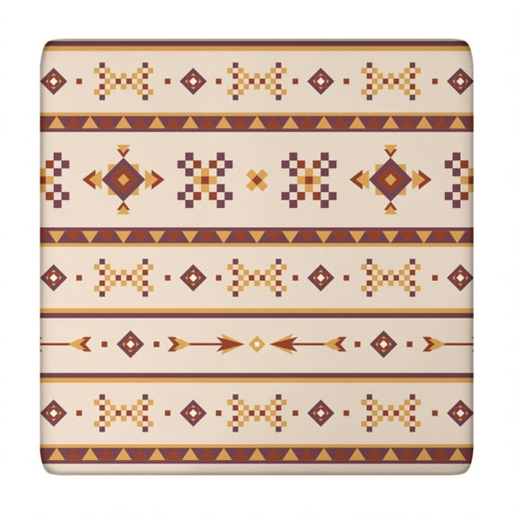 34x34 Inch Bohemian Style Square Tablecloth with Elastic Edging, Fitted Cover for Card Tables and Dining Areas