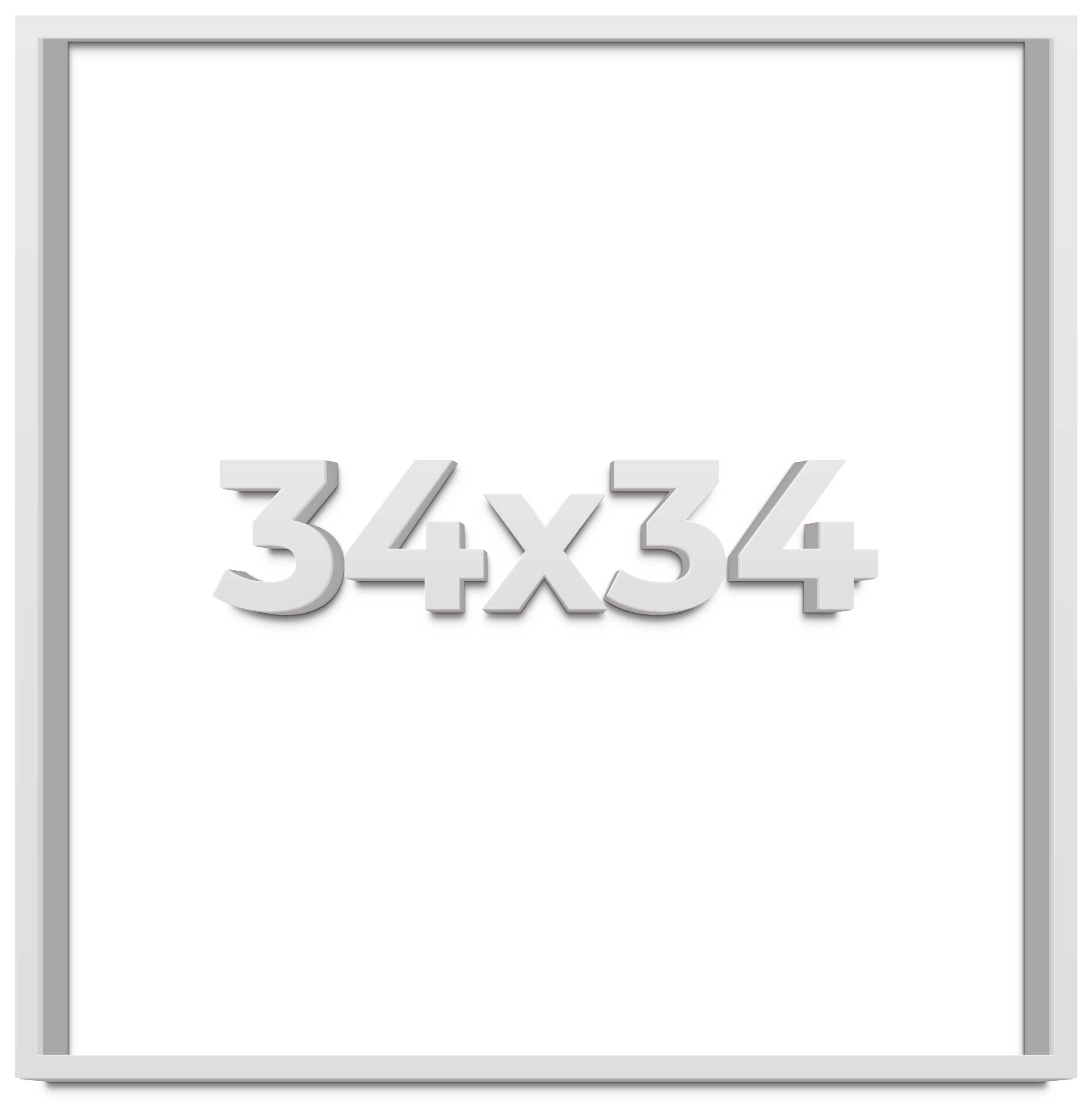 34x34 Shadow Box Frame White | 1 Inches Deep Real Wood Contemporary ...