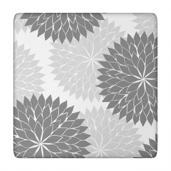 34x34 Square Table Cover for Card Tables Bohemian Floral Elastic Tablecloth with Fitted Hem for Patio Kitchen Decor