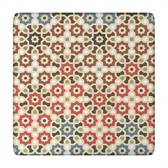 34x34 Square Table Cover in Bohemian Print Elastic Floral Tablecloth for Outdoor Patio and Indoor Kitchen Dining