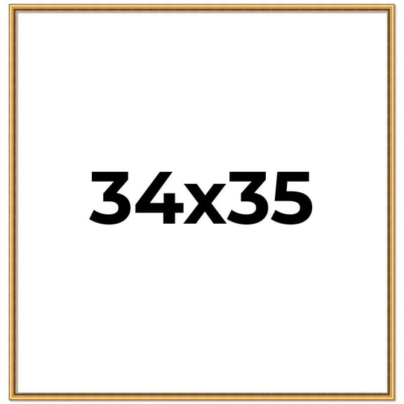 34x35 Frame Beaded Gold Solid Wood Picture Frame | 0.75 Inches Moulding Width | Liscio Oro