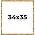 thumbnail image 1 of 34x35 Frame Gold Bamboo Solid Wood Picture Frame | 1 Inch Moulding Width | Interior Frame Depth, 1 of 8