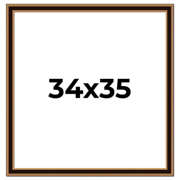 34x35 Frame Gold Brown Plein Air Vintage Solid Wood Picture Frame | 1.75 Inches Moulding Width |
