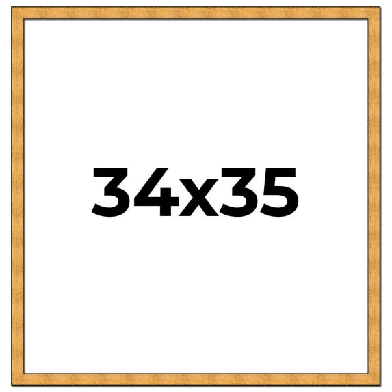 34x35 Frame Gold Rustic Solid Wood Picture Frame | 1.25 Inch Wide Moulding | Rustique Gold