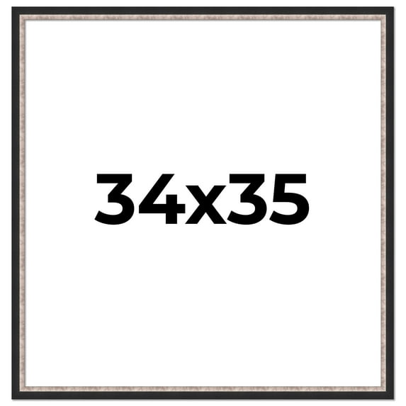 34x35 Frame Silver Real Wood Picture Frame Width 1.25 Inches | Interior Frame Depth 0.75 Inches |