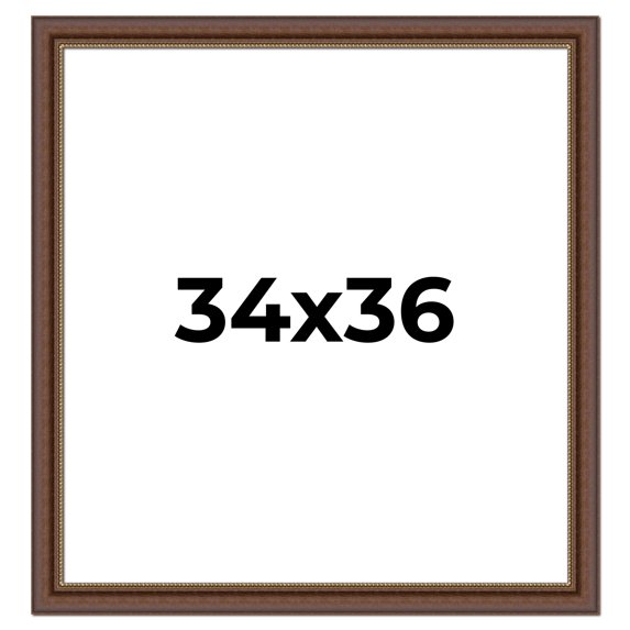 34x36 Copper and Brown Real Wood Picture Frame Width 2 inches | Interior Frame Depth 0.5 inches |