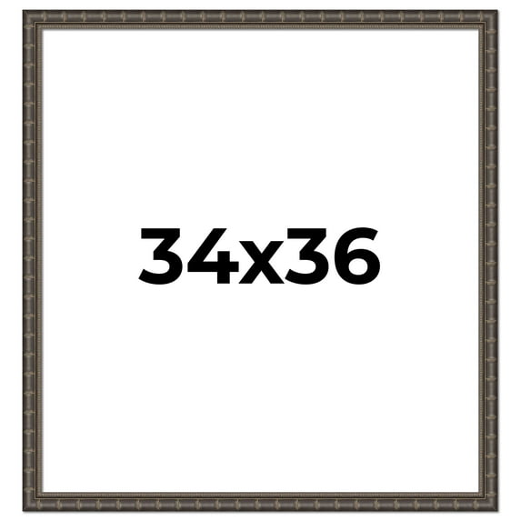 34x36 Frame Black Bamboo Solid Wood Picture Frame Width 1.5 Inches | Interior Frame Depth 0.5