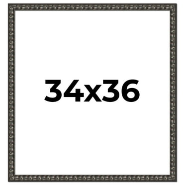 34x36 Frame Black-Brown Medieval Solid Wood Picture Frame | 1.5 Inch Moulding Width | Gotham