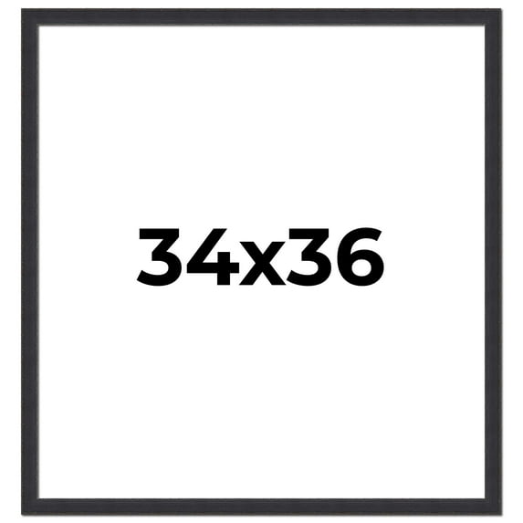 34x36 Frame Black Real Wood Picture Frame Width 1.25 Inches | Interior Frame Depth 0.5 Inches |