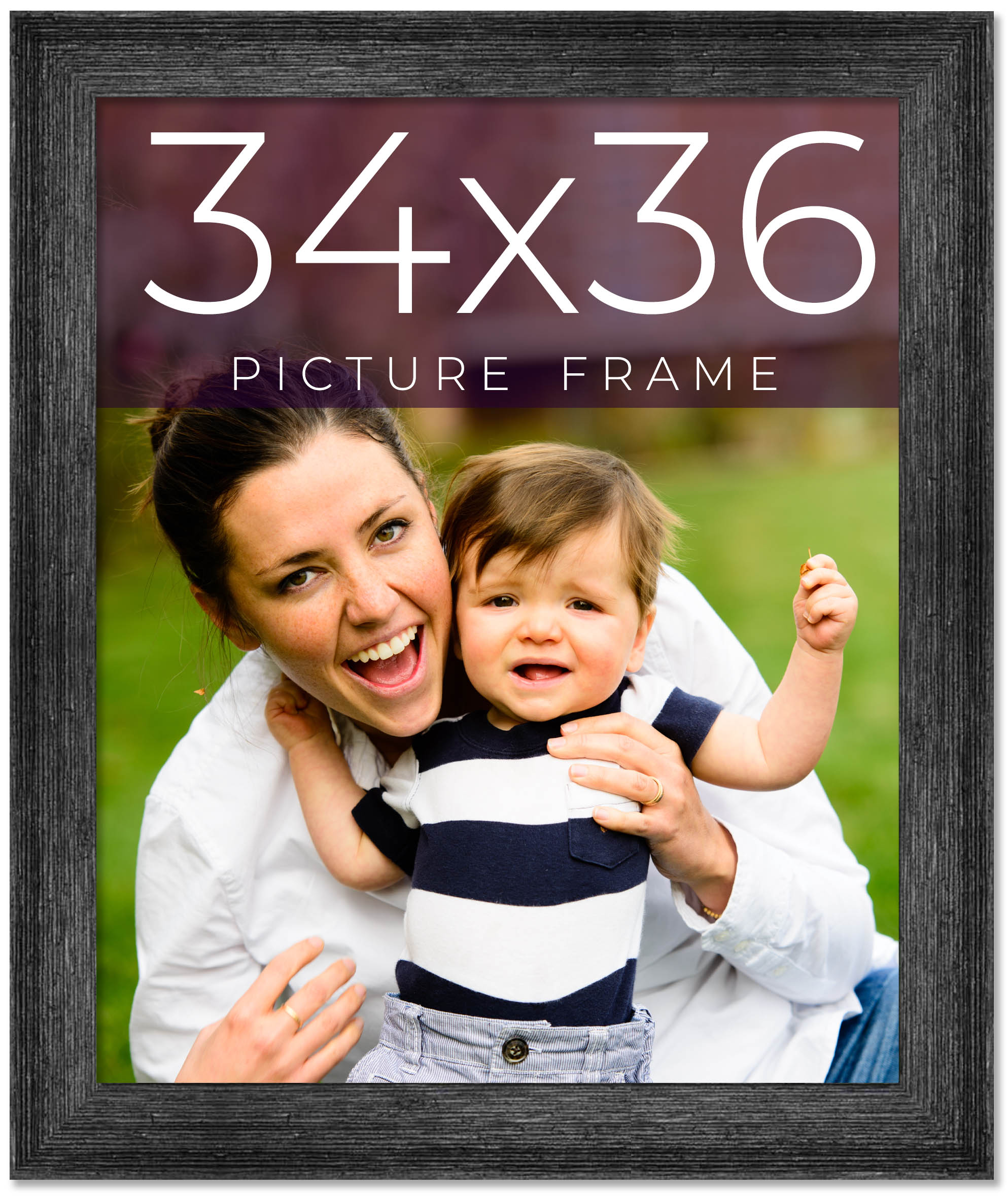 34x36 Frame Black Real Wood Picture Frame Width 1.5 inches | Interior ...