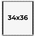 thumbnail image 1 of 34x36 Frame Brushed Silver Solid Wood Picture Frame | 0.75 Inch Moulding Width | Rabbet Depth 0.75, 1 of 5