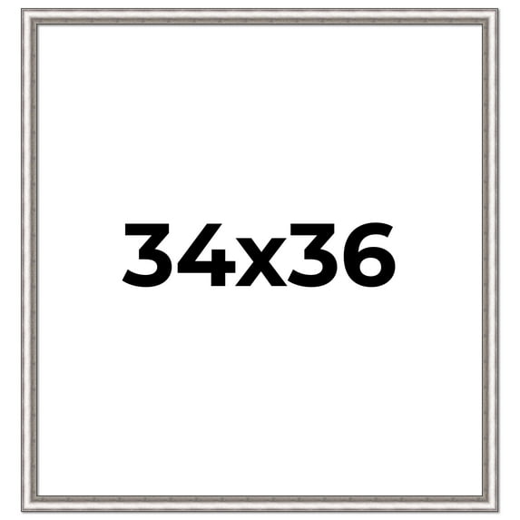 34x36 Frame Silver Real Wood Picture Frame Width 1.25 Inches | Interior Frame Depth 0.5 Inches |