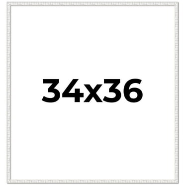 34x36 Frame White Real Wood Picture Frame Width 0.75 inches | Interior Frame Depth 0.5 inches |