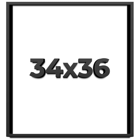 34x36 Shadow Box Frame Black | 1 inches Deep Real Wood Contemporary Shadowbox Display Frame | UV