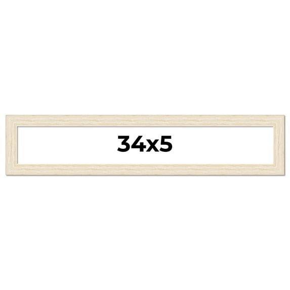 34x5 Frame White Barnwood Picture Frame - Modern Photo Frame Includes UV Acrylic Shatter Guard