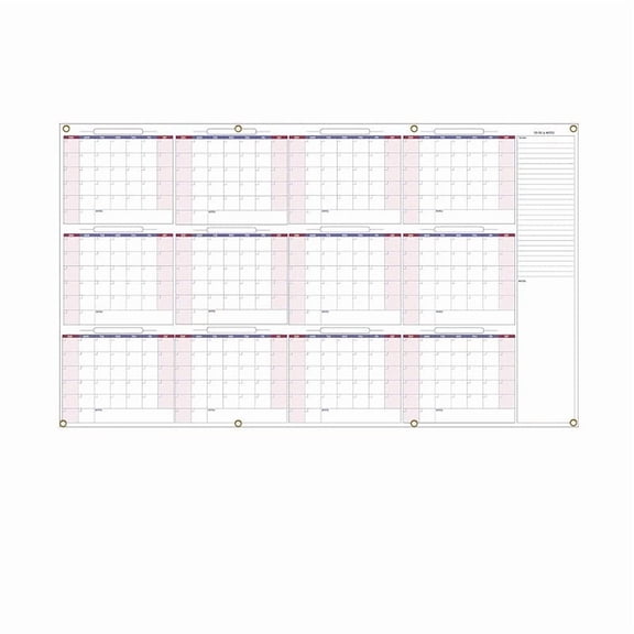 34x59 Large Jumbo Oversized Erasable Laminated Blank Annual Yearly Wall Calendar Poster,12 Months,Reusable for Office, Academic, Home