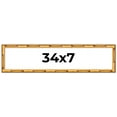 thumbnail image 1 of 34x7 Frame Gold Bamboo Solid Wood Picture Frame | 1 Inch Moulding Width | Interior Frame Depth 0.75, 1 of 8