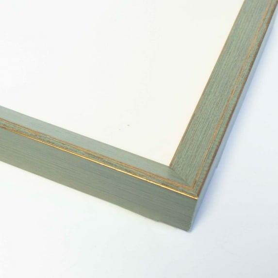 34x7 Frame Gold & Green Solid Wood Picture Frame Width 0.75 Inches | Interior Frame Depth 0.75