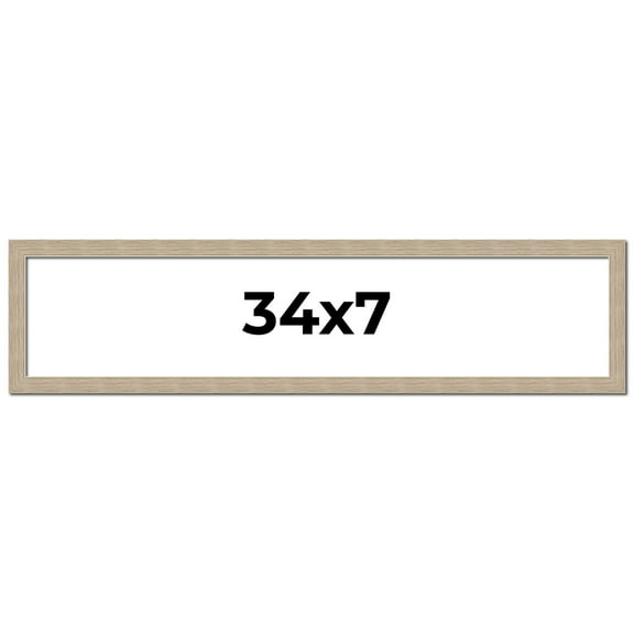 34x7 Frame Grey Solid Wood Picture Frame Width 1 Inches | Interior Frame Depth 0.5 Inches |