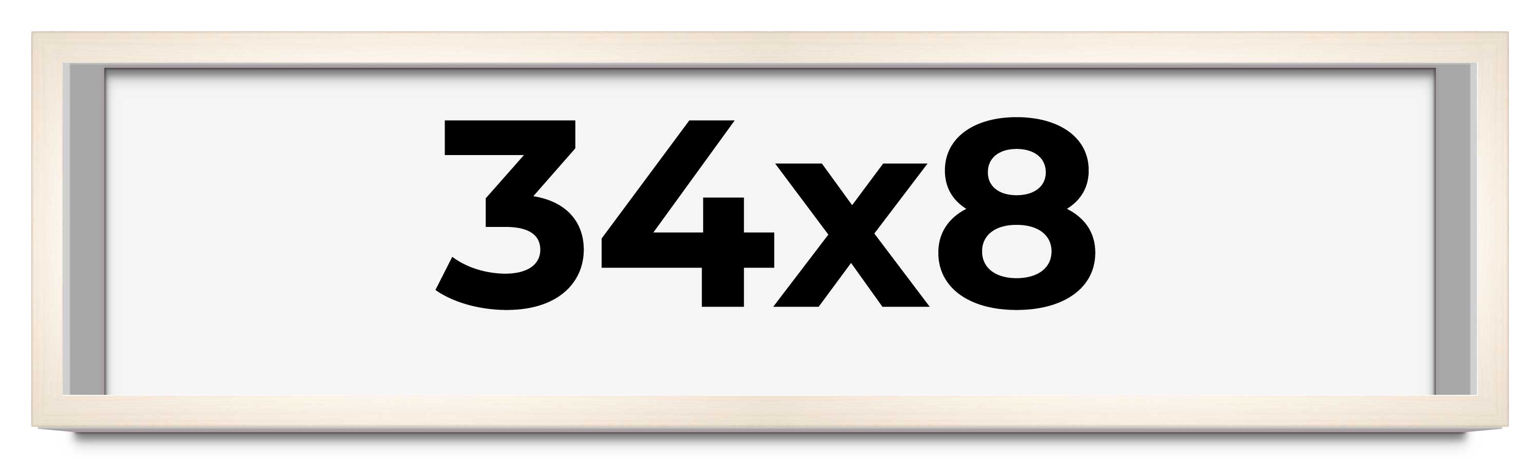 34x8 Frame White Wash Solid Wood Picture Frame | 0.8125 Inch Moulding ...