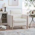 thumbnail image 1 of 35" 1 Seater Sofa, Modern Fabric Sofa Chair, Upholstered Single Couch with Solid Wood Legs and Wide Armrest for Bedroom, Apartment, Home, Office, Living Room, Beige, 1 of 9