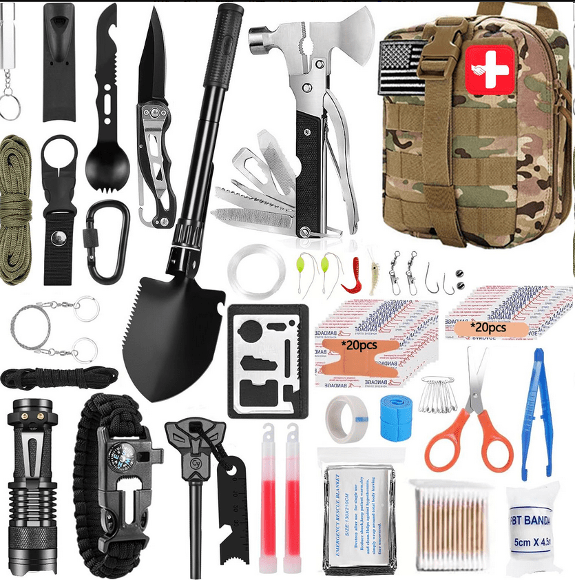 避難生活用品 EMERGENCY TEIPUERY Survival Kits,289 Pcs Survival Gear Emergency Camping