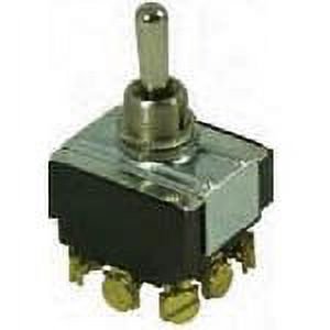 35-140 Switch Toggle ON OFF ON 3PDT Bat Toggle Screw 17A 250VAC Panel Mount with Threads - 35-140