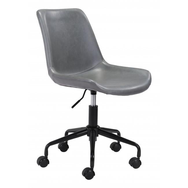 Modern Gray Faux Leather Rolling Office Chair Modern Gray Faux Leather Rolling Office Chair