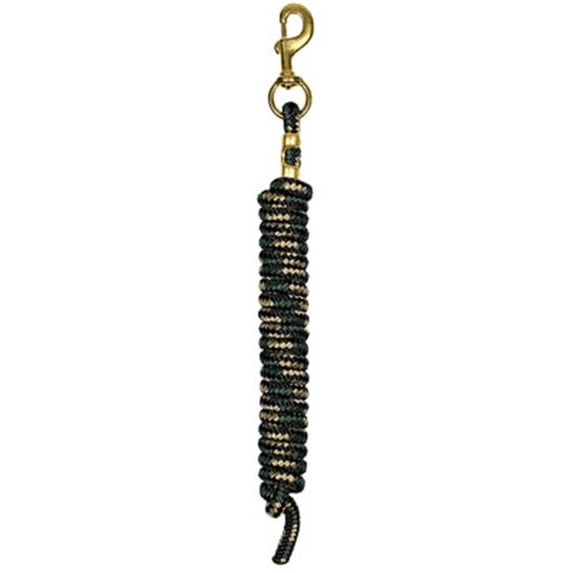 35-2100-K4 10 ft. Braided Poly Lead Rope - Black, Hunter Green & Tan