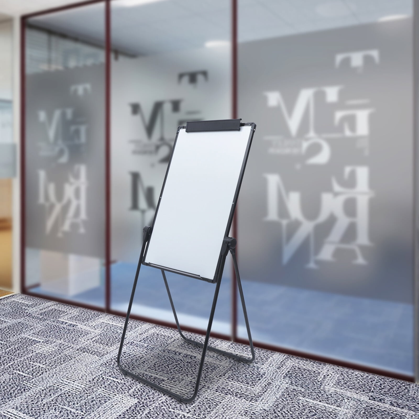 35*24" Double Sided Board Magnetic Dry Erase White Board Adjustable Freestanding