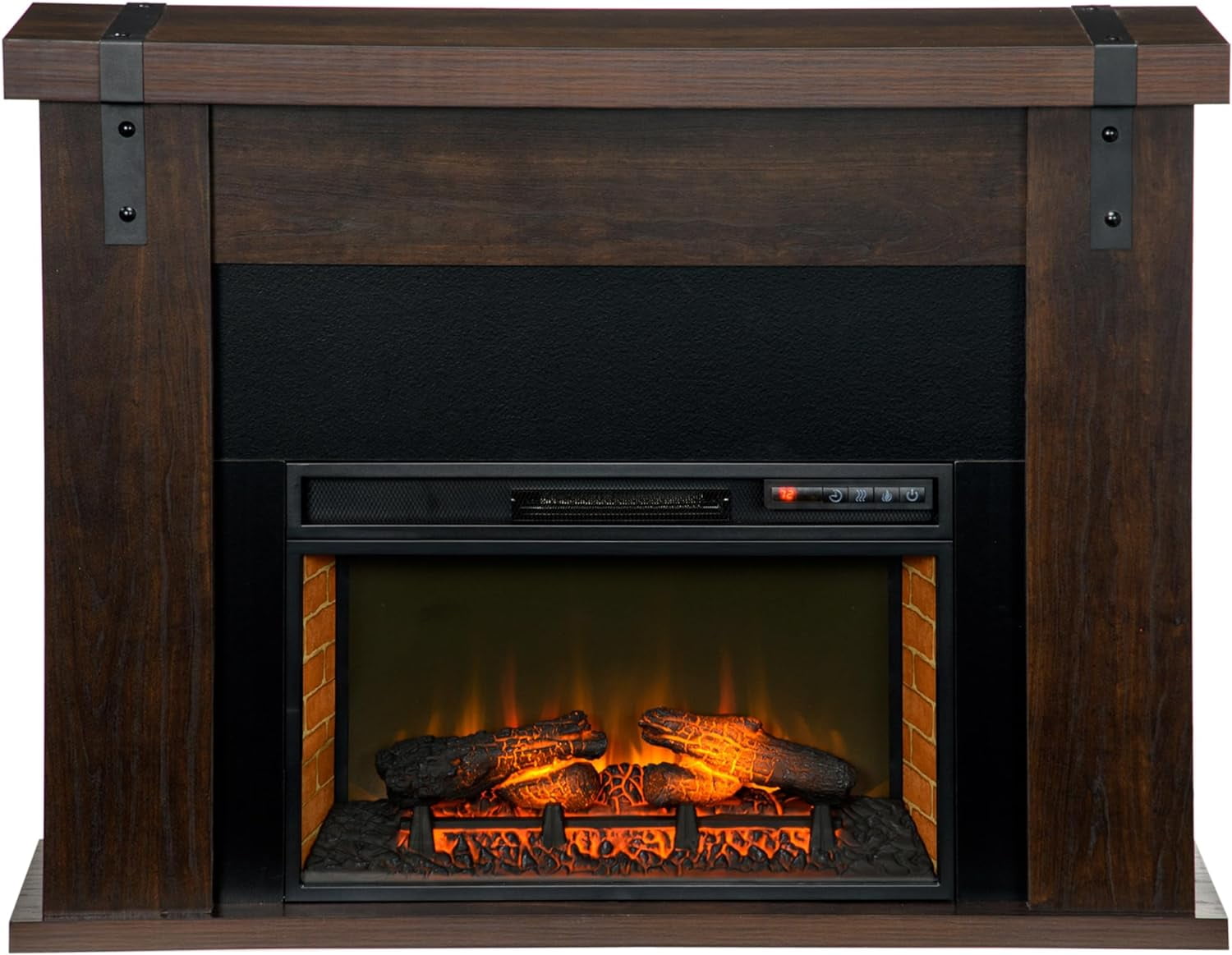 35" Electric Fireplace with Mantel 1400W Freestanding Fireplace Heater