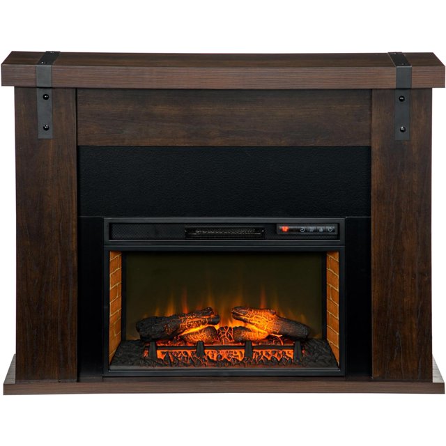 35" Electric Fireplace with Mantel 1400W Freestanding Fireplace Heater