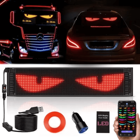 35.3in Smart Control LED Display Car Windshield Eyes LED Matrix Pixel Panel Display Evil Eyes LED Screen For The Car Windshield