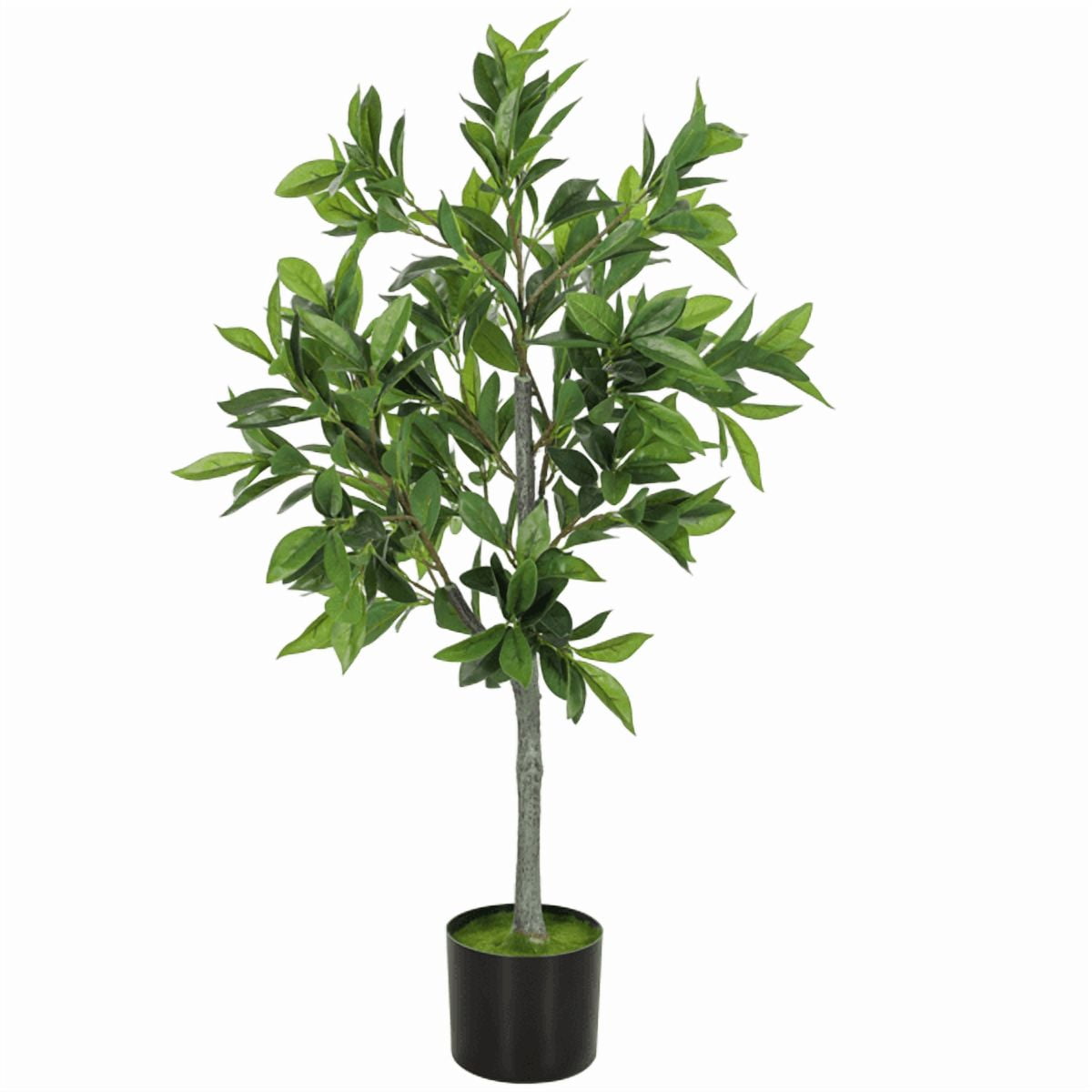 35.4" Artificial Laurel Tree - 345 Realistic PEVA Leaves No Maintenance/Assembly Lifelike Fake Tree for Living Room/Home Office/Entryway