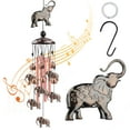 thumbnail image 1 of 35.4'' Elephant Wind Chimes, TSV Outdoor Retro Wind Bell with 4 Aluminum Tubes, 1 of 6