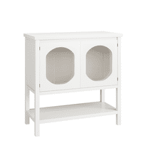 35.4'' Sideboard Buffet Cabinet with Adjustable Shelf & Glass Doors Accent Cabinet Farmhouse Kitchen Storage Cabinet Coffee Bar Cabinet for Living Room,Kitchen