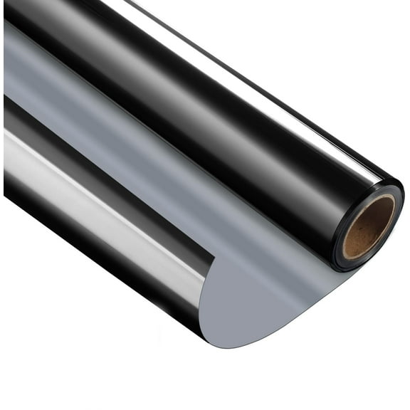 LKYICNHY 35.4"X157.5" One Way Window Privacy Film, Daytime Mirror Reflective, Heat Control UV Sun Blocking, Non-Adhesive Static Cling Window Tint See Out Not in for Home and Office