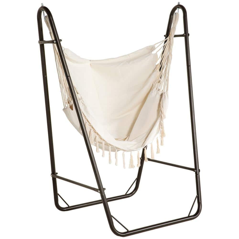 35.4 in. 1Person Metal Steel, Cotton Outdoor Patio Swing Hanging