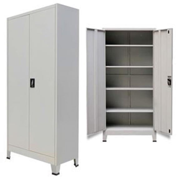 35.4 in. Metal Filing Office Cabinet with 2 Doors - Gray