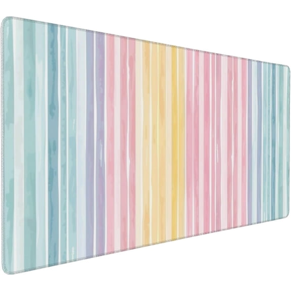35.4 x 15.7 in, XXL Large Mouse Pad for Desk, Extended Keyboard Mouse Mat for Computer Office, Big Laptop Mouse pad, Gaming pc-Colorful Striped Rainbow