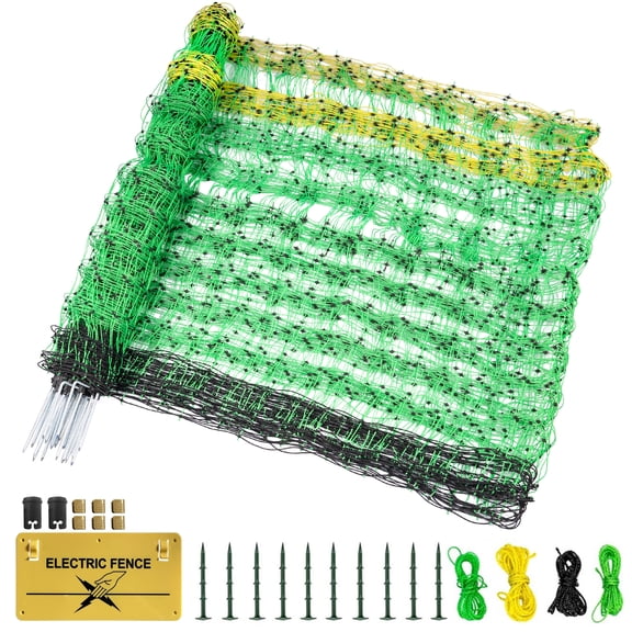 35.4" x 164' Electric Poultry Netting, Portable Electric Fence with Triple-Braided Stainless Steel Wire, Safe Low-Impedance Shock for Chickens, Sheep & Pets, Predator Protection Against Coyotes & Fox