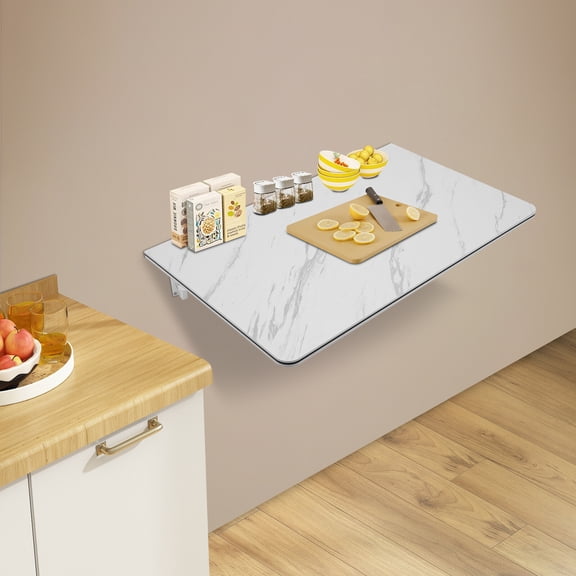 35.43*19.69 Stylish Appearance White Wall-mounted Rectangular Wall Mounted Folding Table for Dining Table