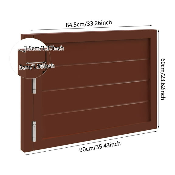35.43*23.62in Partition Door, Partition Half Door, Partition Door for Doorways Brown