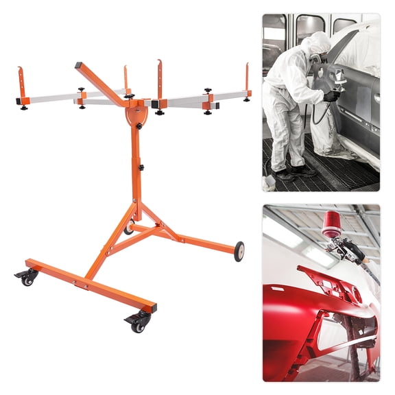35.43*37.87*45.28in Orange Auto Body Paint Stand Door Hood Fender Panel Painting Rack Holder Support
