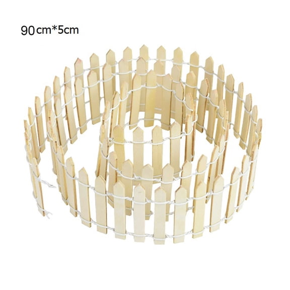 35.43 Inch Long Mini Fairy Garden Fence Wood Ornament Wooden Decorative Picket Fence for DIY Crafts Project
