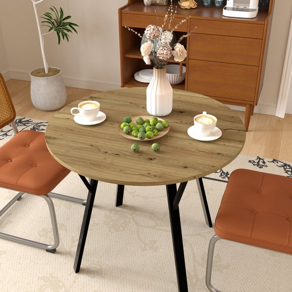 35.43 Inch Round Dining Table for Small Groups / Brightens Up Dining Areas